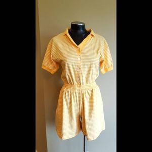 1980's True Vintage Yellow Pin Stripe Romper